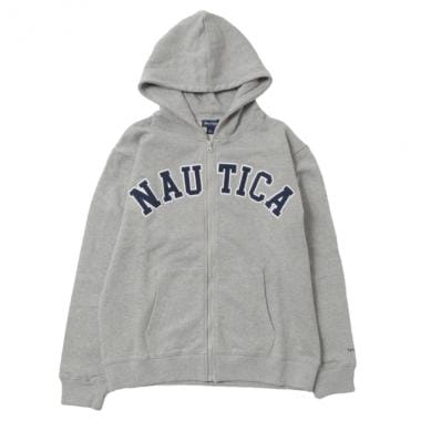 【大人向けサイズあり】【NAUTICA】フロントロゴアップリケジップパーカー