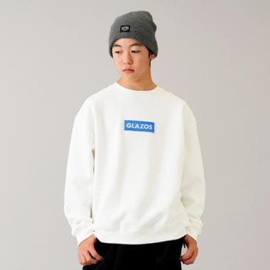 【あったか】裏起毛・ボックス刺繍ロゴトレーナー