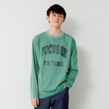 【プチプラ】フロントカレッジロゴ長袖Tシャツ