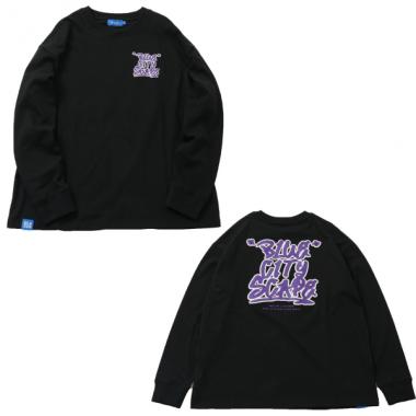 ストリートグラフィティ発泡プリントビッグ長袖Tシャツ