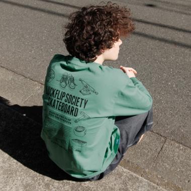 スケボーツールプリントビッグ長袖Tシャツ