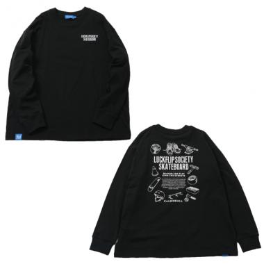 スケボーツールプリントビッグ長袖Tシャツ