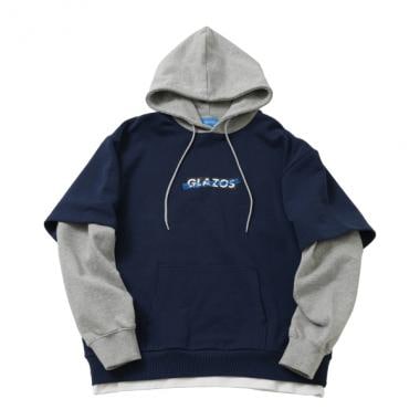 【速乾・毛玉になりにくい】フロントロゴ袖レイヤードビッグパーカー