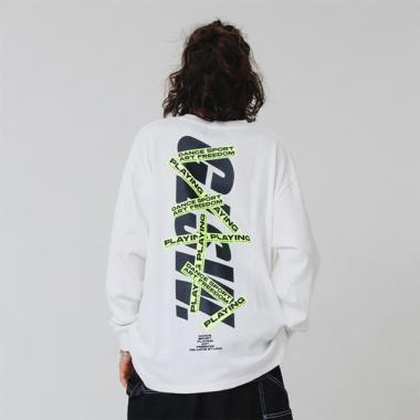 【GLSW.】ロゴリフレクタープリント長袖Tシャツ