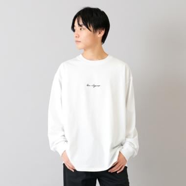 フロントシンプル刺繍長袖Tシャツ