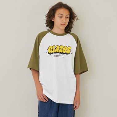 グラフィティプリントラグランスリーブビッグ半袖Tシャツ