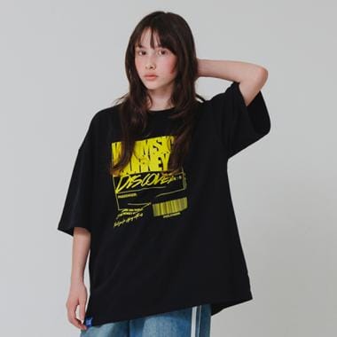 【大人向けサイズあり】フロントリフレクタープリントビッグ半袖Tシャツ