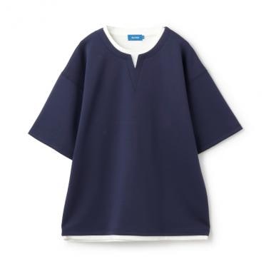 【接触冷感】エアリークッション・キーネック半袖Tシャツ