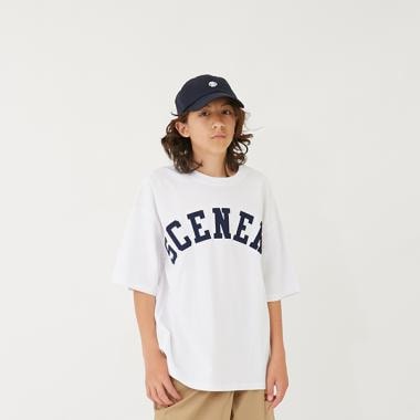 【GLSW.】【接触冷感】ハイクールコットン・アーチロゴアップリケ刺しゅう半袖Tシャツ