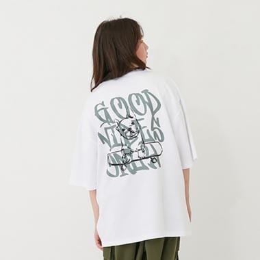 【接触冷感】ハイクールコットン・DOGプリント半袖Tシャツ