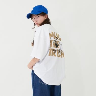 【接触冷感】ハイクールコットン・DOGプリント半袖Tシャツ