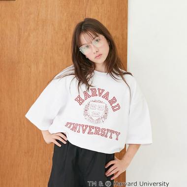 【接触冷感】ハイクールコットン・ハーバード大学半袖Tシャツ