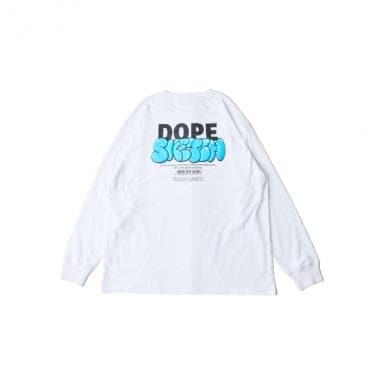 バック発泡プリント長袖Tシャツ
