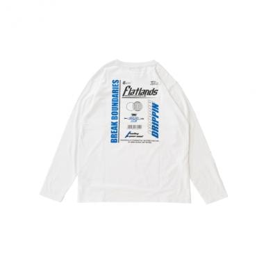【プチプラ】バック２トーンロゴプリント長袖Tシャツ