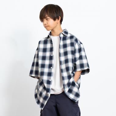チェック半袖シャツ