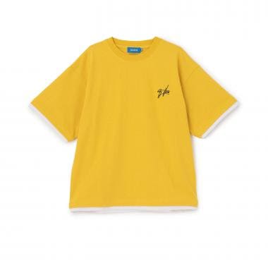 ワンポイント刺しゅうレイヤードTシャツ