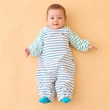 配色ボーダー2WAYオール