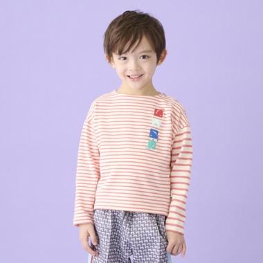 PS HAPPYボーダー長袖Tシャツ