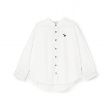 ノーカラー長袖シャツ