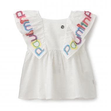 ロゴ刺しゅうラッフルトップ