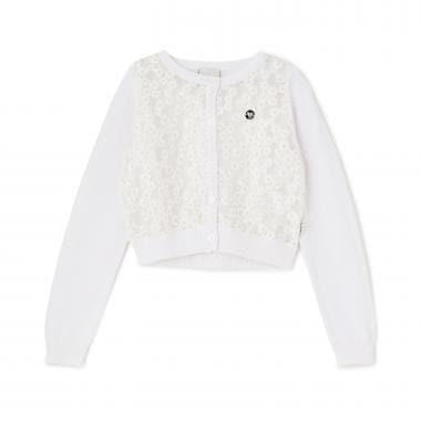 レースパネルカーディガン