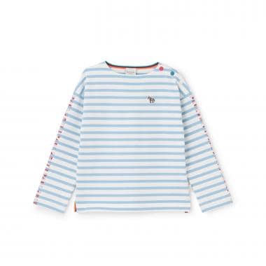 袖ロゴボーダー長袖Tシャツ