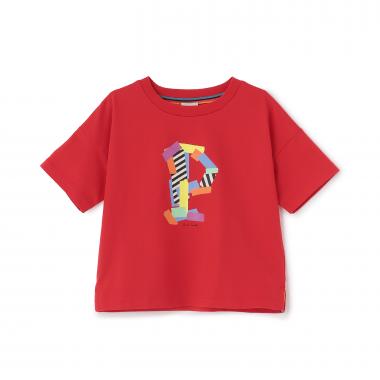 Pプリント半袖Tシャツ