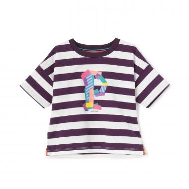 Pプリント半袖Tシャツ