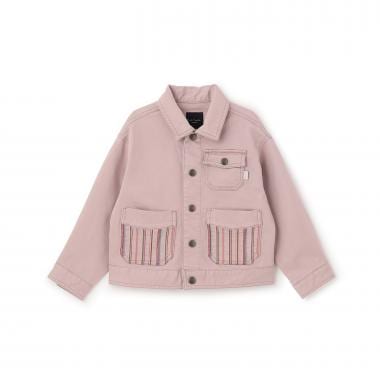 ポケットストライプ刺しゅうデニムジャケット