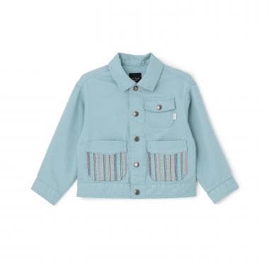 ポケットストライプ刺しゅうデニムジャケット