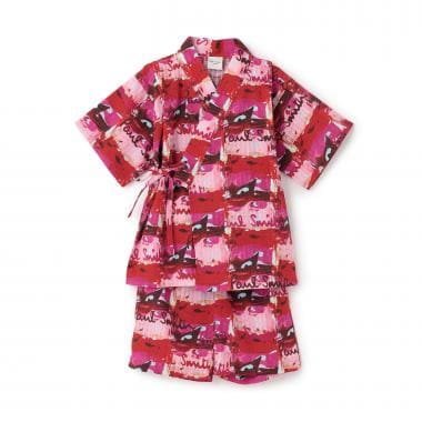 ロゴペイント総柄甚平