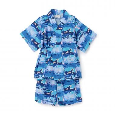 ロゴペイント総柄甚平