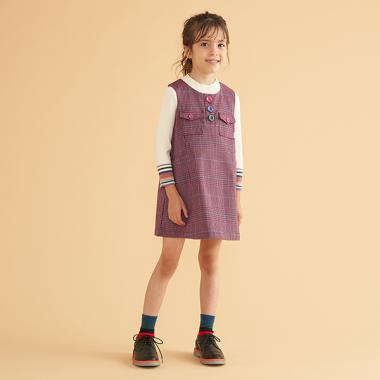 キッズ Autumn チェックワンピース