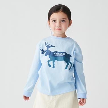 プリント長袖Tシャツ ムース