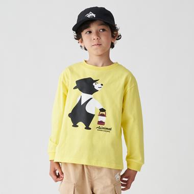 プリント長袖Tシャツ ランタンクマ(90cm 黄): キッズ - ナルミヤ
