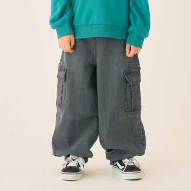 【ストレッチ】デニムカーゴパンツ