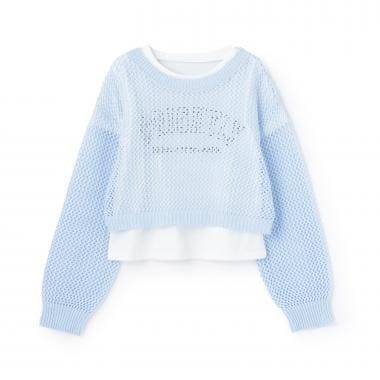 【インナーツキ】【アラエル】メッシュニット