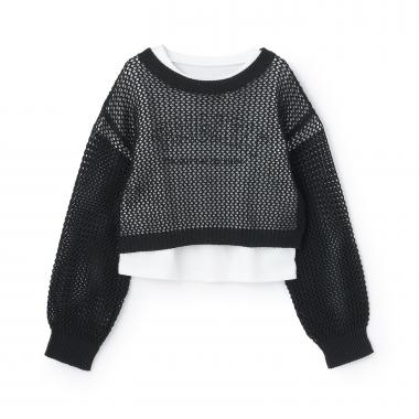 【インナーツキ】【アラエル】メッシュニット