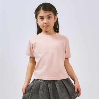 【プチプラ】【綿100%】バックハート･ドーナツプリント半袖Tシャツ