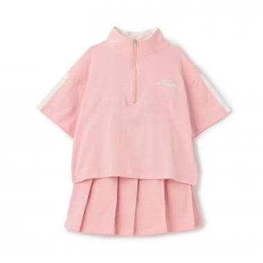 【即コーデ完成】【綿100%】ハーフジップ・スカパンセットアップ