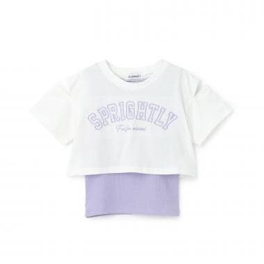 【インナーつき】肩あきクロップド半袖Tシャツ