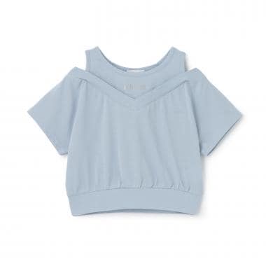 【C/100％】\n肩あきレイヤード半袖Tシャツ