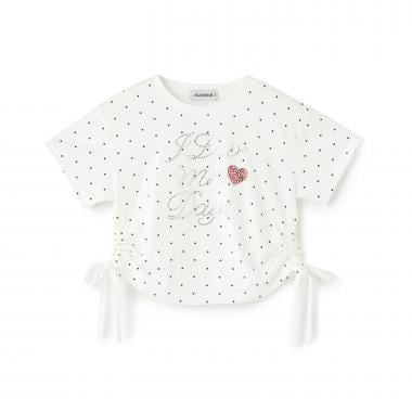 ラインストーンロゴドロスト半袖Tシャツ