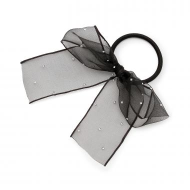 ラインストーンリボンヘアゴム