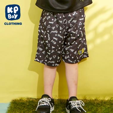 ドライメッシュ総柄プリント ハーフパンツ