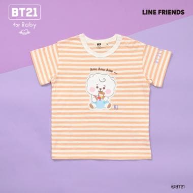 【BT21】アップリケボーダー半袖Tシャツ