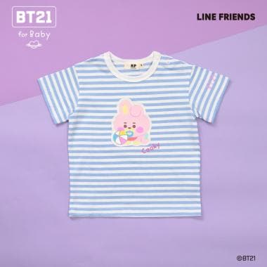 【BT21】アップリケボーダー半袖Tシャツ