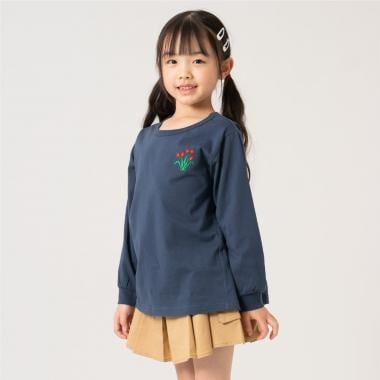 【365D】ワンポイントししゅうAラインロンT