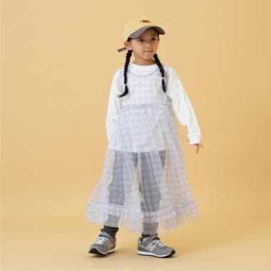 シフォンチェックワンピース