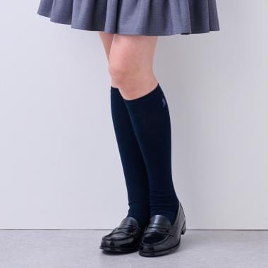 【卒服】ワンポイント刺しゅうハイソックス